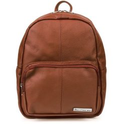 SKÓRZANY damski PLECAK elegancki pojemny koniakowy Beltimore R33. Brązowe plecaki damskie bez wzorów, eleganckie. Za 199.90 zł.