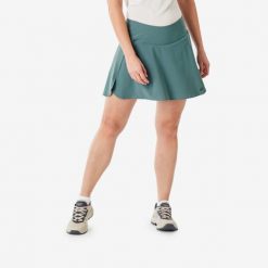 Spódnico-spodenki turystyczne damskie Quechua MH500. Niebieskie szorty damskie QUECHUA, bez wzorów, z elastanu, sportowe. Za 119.99 zł.