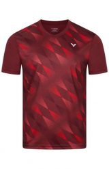 Koszulka sportowa unisex VICTOR T-43102 D. Czerwone bluzki sportowe damskie VICTOR, z materiału, bez ramiączek, na fitness i siłownię. Za 139.95 zł.