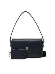 Tommy Hilfiger Torebka Th Distinct Conv Crossover AW0AW17219 Granatowy. Niebieskie torebki klasyczne damskie Tommy Hilfiger, bez wzorów, ze skóry, bez dodatków. Za 339.99 zł.