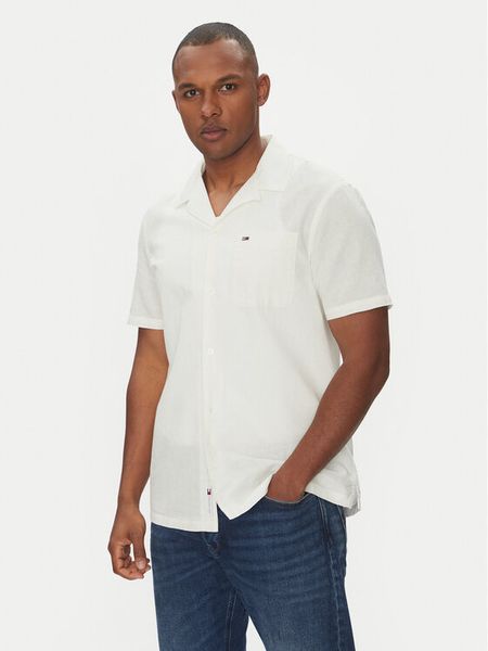Tommy Jeans Koszula DM0DM20895 Écru Regular Fit. Koszule męskie Tommy Jeans, m, bez wzorów, z jeansu, bez kołnierzyka, bez ramiączek. Za 199.99 zł.