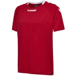 Koszulka sportowa z krótkim rękawem męska Hummel Core Team Jersey S/S. Czerwone t-shirty sportowe męskie HUMMEL, m, z jersey, bez ramiączek, do piłki nożnej. Za 34.99 zł.