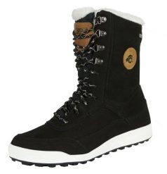 Damskie futrzane buty zimowe z wełny jagnięcej. Czarne obuwie trekkingowe damskie GUGGEN MOUNTAIN, na jesień. Za 734.36 zł.