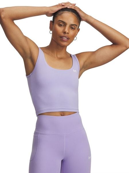 Under Armour Top funkcyjny w kolorze fioletowym rozmiar: L. Różowe topy damskie Under Armour, l, bez wzorów, bez ramiączek. Za 91.99 zł.