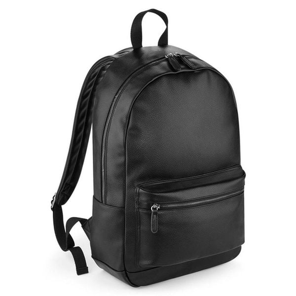Modny plecak z ekoskóry Bag Base. Czarne plecaki damskie BAGBASE, bez wzorów, z materiału. Za 218.00 zł.