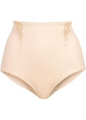 Figi, średnio modelujące sylwetkę. Czarne bielizna wyszczuplająca bonprix, bez wzorów, z koronki. Za 77.99 zł.