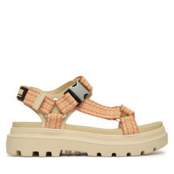 Sandały Palladium. Brązowe sandały damskie Palladium, bez wzorów, bez obcasa, na płaskiej podeszwie. Za 399.99 zł.