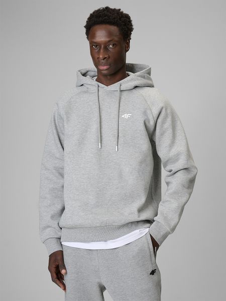 4F Bluza dresowa regular z kapturem męska - szara L. Szare bluzy z kapturem męskie 4f, l, z dresówki. Za 169.99 zł.
