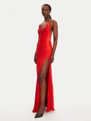 BARDOT Sukienka wieczorowa YVE Halter 59315DB Czerwony Slim Fit. Czerwone sukienki damskie BARDOT, bez wzorów, z wiskozy, wizytowe, bez kołnierzyka, bez ramiączek. Za 489.99 zł.