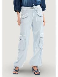 Desigual Spodnie materiałowe 26SWPW25 Niebieski Regular Fit. Niebieskie spodnie materiałowe damskie Desigual, bez wzorów, z bawełny. Za 489.99 zł.