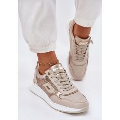 EVento Skórzane Buty Sportowe Sneakersy Damskie Z Zamkiem Beżowe beżowy. Brązowe buty sportowe na co dzień damskie bez wzorów, ze skóry. Za 273.38 zł.