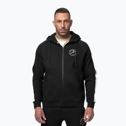 Bluza męska Pitbull San Diego Ca Hooded Zip. Czarne bluzy sportowe męskie PITBULL, bez wzorów, z bawełny, bez kołnierzyka, bez ramiączek. Za 219.99 zł.