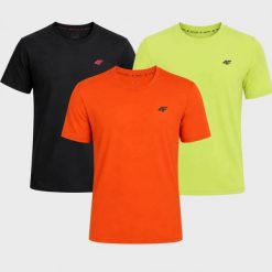 ZESTAW KOSZULEK MĘSKICH 4F 3PAK KOMPLET NA CO DZIEŃ T-SHIRT SPORTOWY. T-shirty męskie 4f, m, bez wzorów, z bawełny, bez kołnierzyka. Za 117.00 zł.