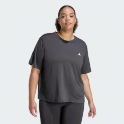 Koszulka treningowa z zaokrąglonym dekoltem Essentials Minimal. Czarne t-shirty damskie Adidas, uniwersalny, bez wzorów, z dzianiny, bez kołnierzyka. Za 109.00 zł.