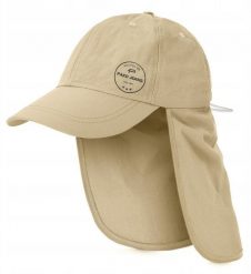 Praktyczna i Lekka Czapka z Daszkiem i Ochroną Karku - Pako Jeans - Beż. Brązowe czapki męskie Pako Jeans, bez wzorów, z jeansu. Za 49.99 zł.
