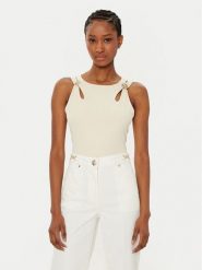 Guess Top W5RP13 KAQL2 Beżowy Regular Fit. Brązowe topy damskie Guess, m, z aplikacjami, bez kołnierzyka. Za 159.99 zł.