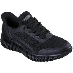 Buty sportowe męskie Skechers Bobs Geo Lite fixed Edge. Czarne buty sportowe na co dzień męskie Skechers, z materiału, bez zapięcia, trekkingowe. Za 393.60 zł.