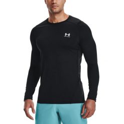 Koszulka sportowa męska Under Armour Hg Armour Fitted LS długi rękaw. Czarne t-shirty sportowe męskie Under Armour, m, bez ramiączek, do biegania. Za 149.99 zł.