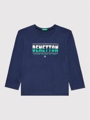 United Colors Of Benetton Bluzka 3I1XG104D Granatowy Regular Fit. Niebieskie t-shirty chłopięce United Colors Of Benetton, bez wzorów, z bawełny, bez ramiączek. Za 39.99 zł.