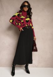 Czarna Spódnica o Rozkloszowanym Kroju Melobia. Czarne spódniczki damskie Renee, z aplikacjami, eleganckie, maxi, proste. Za 49.99 zł.