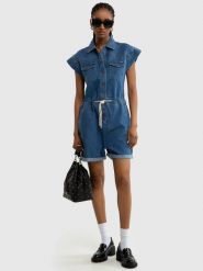 Kombinezon damski jeansowy niebieski Livia 329. Niebieskie kombinezony damskie Big Star, m, bez wzorów, z denimu, eleganckie, bez kołnierzyka, bez ramiączek. W wyprzedaży za 159.99 zł.