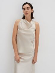 Someday Bluzka w kolorze kremowym rozmiar: 42. Brązowe bluzki damskie Someday, bez wzorów, bez kołnierzyka, bez ramiączek. Za 148.96 zł.