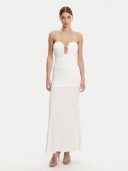 BARDOT Sukienka wieczorowa 59692DB1 Biały Slim Fit. Białe sukienki damskie BARDOT, bez wzorów, z syntetyku, wizytowe, bez kołnierzyka, bez ramiączek. Za 399.99 zł.
