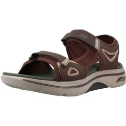 Sandały SKECHERS 229309S Brązowy. Brązowe sandały męskie Skechers, ze skóry, bez zapięcia. Za 337.99 zł.
