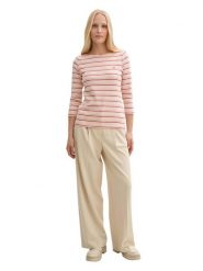 Tom Tailor Koszulka w kolorze jasnoróżowo-beżowo-białym rozmiar: 3XL. Białe bluzki damskie Tom Tailor, xl, bez wzorów, z bawełny, bez kołnierzyka. Za 52.42 zł.