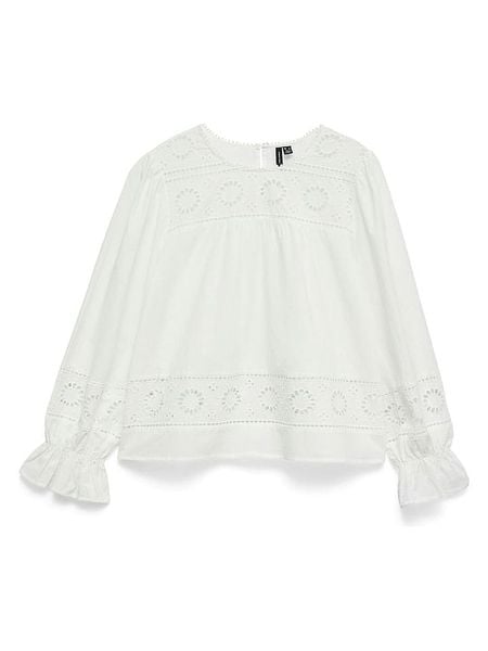 Vero Moda Bluzka w kolorze białym rozmiar: M. Białe bluzki damskie Vero Moda, m, bez wzorów, z bawełny, bez kołnierzyka, bez ramiączek. Za 144.95 zł.