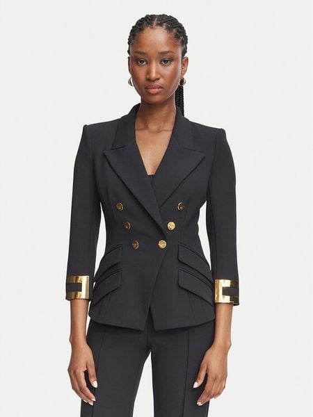 Elisabetta Franchi Marynarka GI-274-66E2-V670 Czarny Slim Fit. Czarne marynarki i żakiety damskie Elisabetta Franchi, bez wzorów. Za 2,869.00 zł.