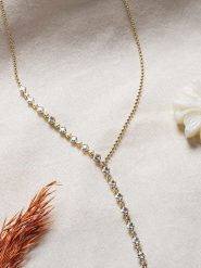 Lodie Silver Pozłacany naszyjnik z cyrkoniami - dł. 45 cm rozmiar: onesize. Szare naszyjniki damskie Lodie Silver, metalowe. Za 82.99 zł.