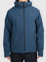 KURTKA TECHNICZNA MĘSKA M1202. Niebieskie kurtki narciarskie i snowboardowe damskie 4f, m, bez wzorów, bez kaptura, narciarskie. Za 349.98 zł.