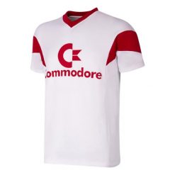 Koszulka retro piłkarska dla dorosłych - FC Bayern Monachium 1987-88 - Biała. Białe t-shirty sportowe męskie COPA FOOTBALL, m, bez ramiączek, do piłki nożnej. Za 298.21 zł.