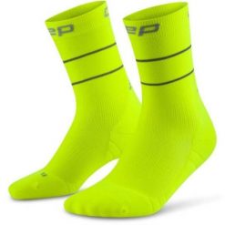 Damskie skarpety biegania kompresyjne odblaskowe PRO Run Reflective CEP. Żółte skarpetki damskie CEP, bez wzorów, z elastanu. Za 114.00 zł.