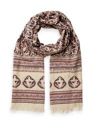 Scotch & Soda Szal w kolorze beżowo-jasnoróżowym rozmiar: onesize. Brązowe szaliki i kominy damskie Scotch & Soda, bez wzorów, z materiału. Za 162.49 zł.