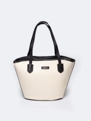 Torebka damska shopperka 2w1 beżowe RR574070 801. Brązowe shopper bag damskie Big Star, bez wzorów, z materiału, na ramię, małe, bez dodatków. Za 199.99 zł.