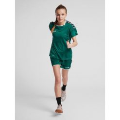 Hummel KOSZULKA DAMSKA T-shirt hmlAUTHENTIC POLY JERSEY WOMAN. Zielone bluzki sportowe damskie HUMMEL, na lato, l, bez wzorów, z jersey, bez ramiączek. Za 66.00 zł.