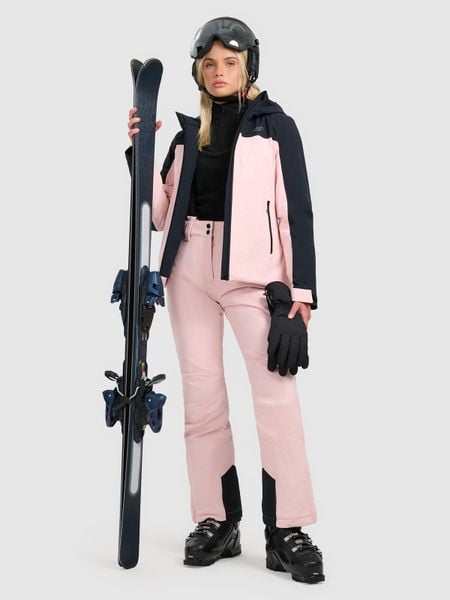 4F Spodnie narciarskie membrana 5000 damskie - różowe XXL. Czerwone spodnie materiałowe damskie 4f, bez wzorów, z podwyższonym stanem. Za 299.99 zł.