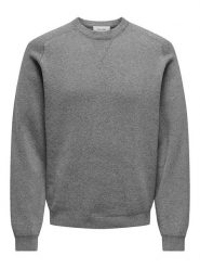 ONLY & SONS Sweter w kolorze szarym rozmiar: XXL. Szare swetry męskie Only & Sons, xxl, bez wzorów, z bawełny, bez kołnierzyka. Za 74.63 zł.