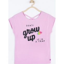 Coccodrillo - T-shirt dziecięcy 128-158 cm. Koszulki dziewczęce COCCODRILLO, z aplikacjami, z bawełny, bez ramiączek. W wyprzedaży za 19.90 zł.