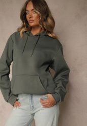 Zielona Bluza z Kapturem Ozdobiona Ściągaczami Invila. Zielone bluzy z kapturem damskie Renee, l. Za 59.99 zł.