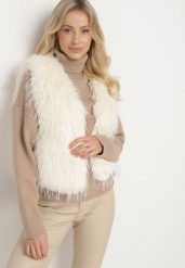 Biała Kamizelka Futrzana Bez Zapięć Loreti. Białe kamizelki damskie Born2be, m, z futra. Za 139.99 zł.