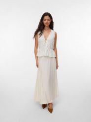 Vero Moda Spódnica w kolorze kremowym rozmiar: L. Brązowe spódniczki damskie Vero Moda, l, bez wzorów, maxi, rozkloszowane. Za 113.63 zł.