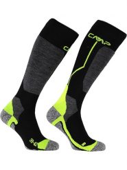 CMP Skarpety narciarskie w kolorze czarno-szaro-zielonym rozmiar: 39/42. Czarne skarpetki męskie CMP, bez wzorów, z materiału. Za 61.17 zł.