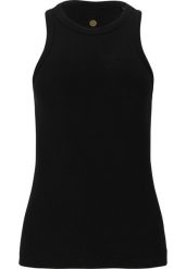 Damski tank top Athlecia Lankae. Czarne topy sportowe damskie Endurance, bez wzorów, z bawełny, bez ramiączek. Za 142.00 zł.