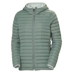 Damska ocieplana kurtka z kapturem Helly Hansen Sirdal. Zielone kurtki damskie Helly Hansen, l, bez wzorów, z puchu, z kapturem. Za 421.99 zł.
