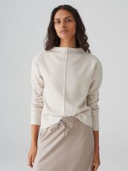 OPUS Sweter "Goklona" w kolorze kremowym rozmiar: 44. Brązowe golfy damskie Opus, bez kołnierzyka. Za 135.95 zł.