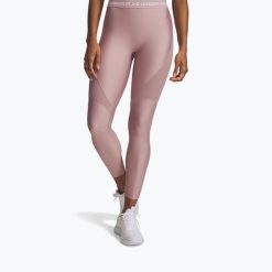 Legginsy Under Armour HeatGear Rib. Czerwone legginsy damskie Under Armour, bez wzorów. Za 129.99 zł.