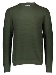Jack & Jones Sweter "Otto" w kolorze ciemnozielonym rozmiar: L. Zielone swetry męskie Jack & Jones, l, bez wzorów, z bawełny, bez kołnierzyka. Za 109.78 zł.